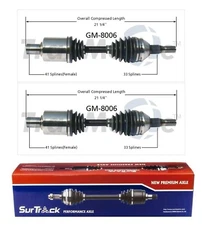 Pair of Front CV Axle Shafts for Cadillac Seville DeVille Eldorado FWD SurTrack