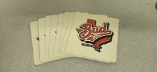 Vintage Bud Texas King Of Beers Cowboy Fans...This Bud's For You Drink Coasters