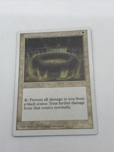 Magic The Gathering Circle Of Protection Black Fifth Edition Common Enchantment - Picture 1 of 11