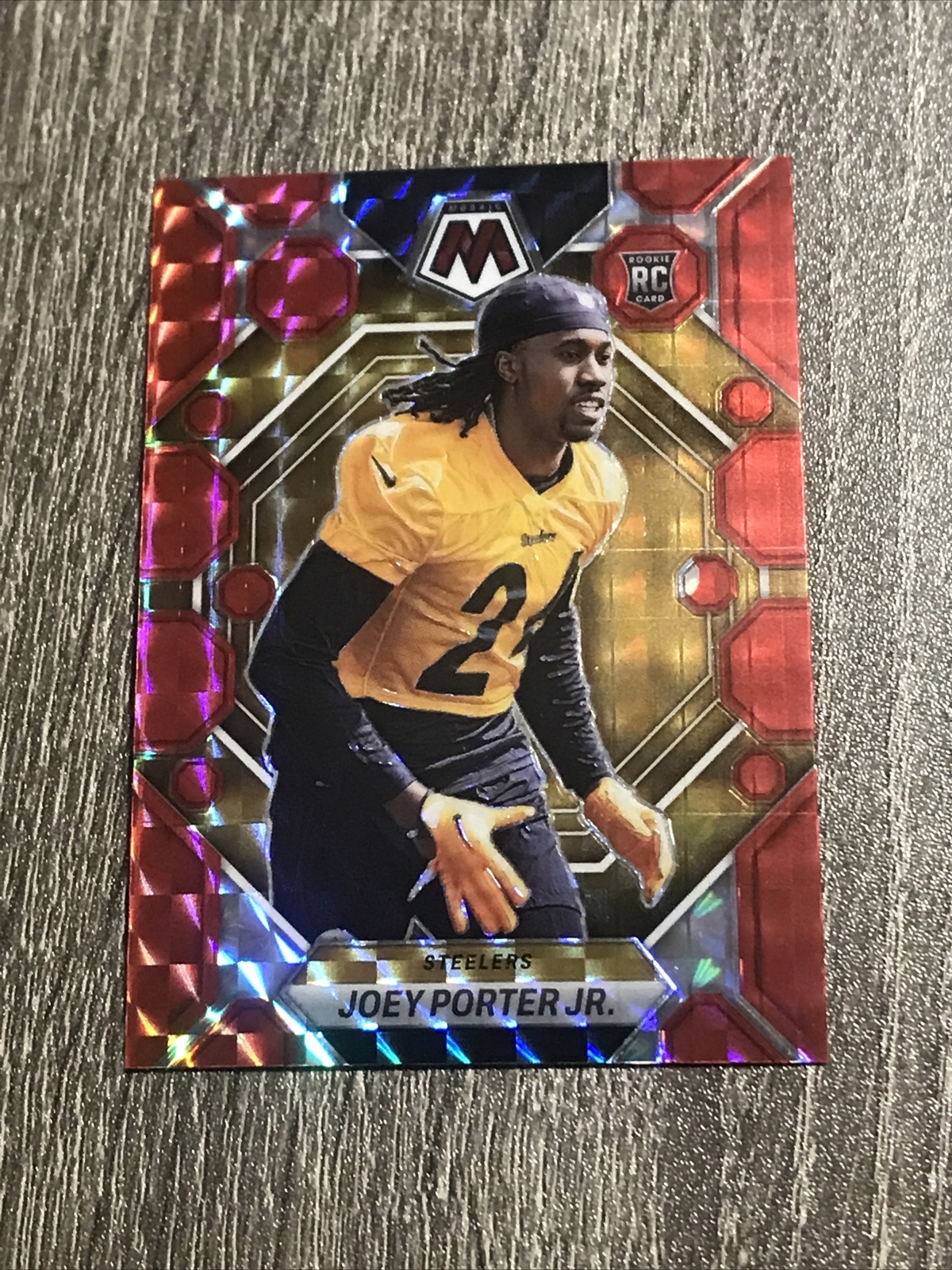 2023 PANINI MOSAIC #335 JOEY PORTER JR. ROOKIE RED MOSAIC STEELERS RC