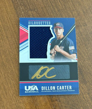Dillon Carter 2018 USA Baseball Silhouettes Game Patch Gold Auto #79 Georgia /39
