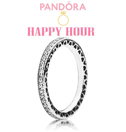 Authentic Pandora Sparkle \u0026 Hearts Ring 