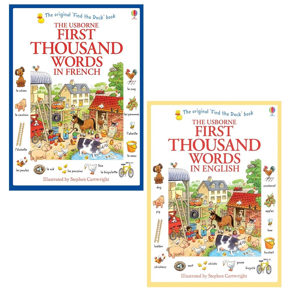First Thousand Words Collection 2 Books Set by Heather Amery in French, English