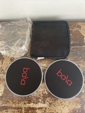 New Bala Grey & Black 7” Aerobic Exercise Workout Slider Discs W/ Mesh Bag