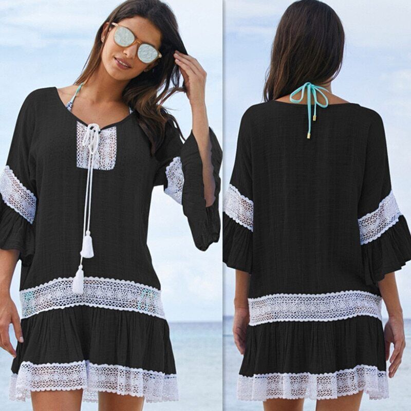 Beach Cover Up Women Cover Ups Lace Beach Dress Tassel Bathing Suit