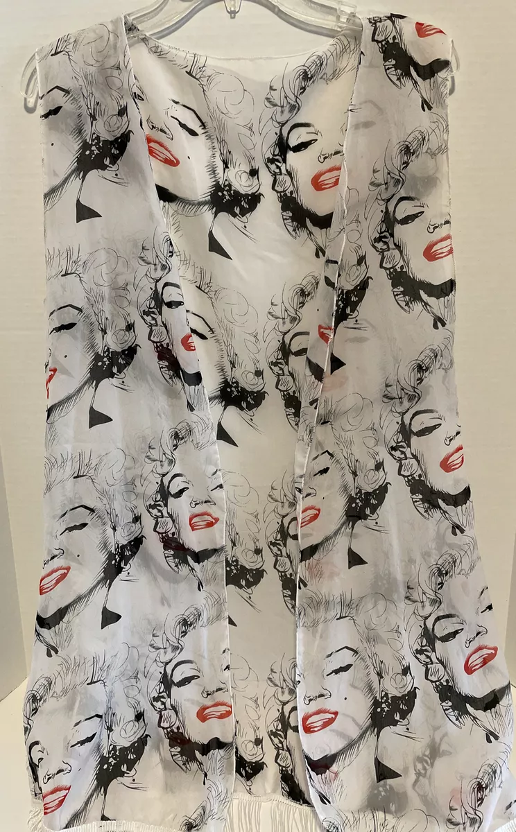 Marilyn Monroe Women s Long Sheer Tassel Vest Robe Sleepwear Top