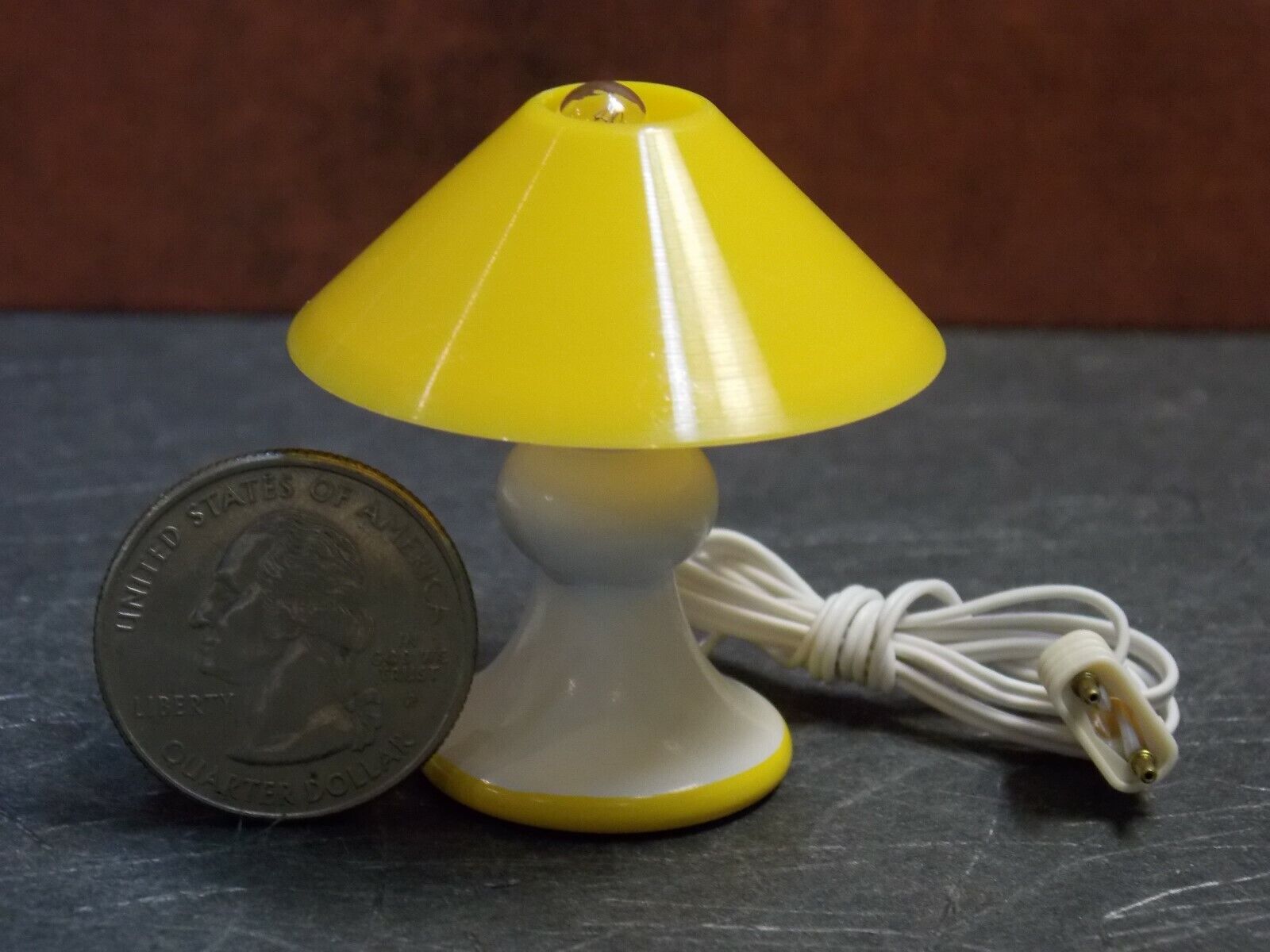 Dollhouse Miniature Lamp White Yellow 1:10 scale E21 Bodo Hennig