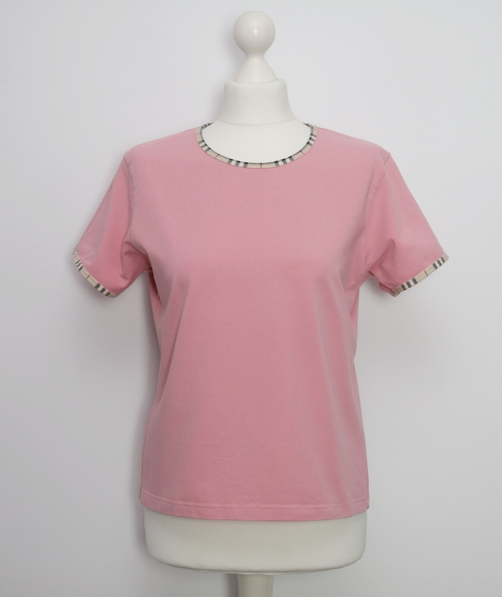 Tシャツ・カットソー BURBERRY Women Tops 8102707 C1789 PINK Vintage Burberry London Women's Cotton Pink Nova Check T