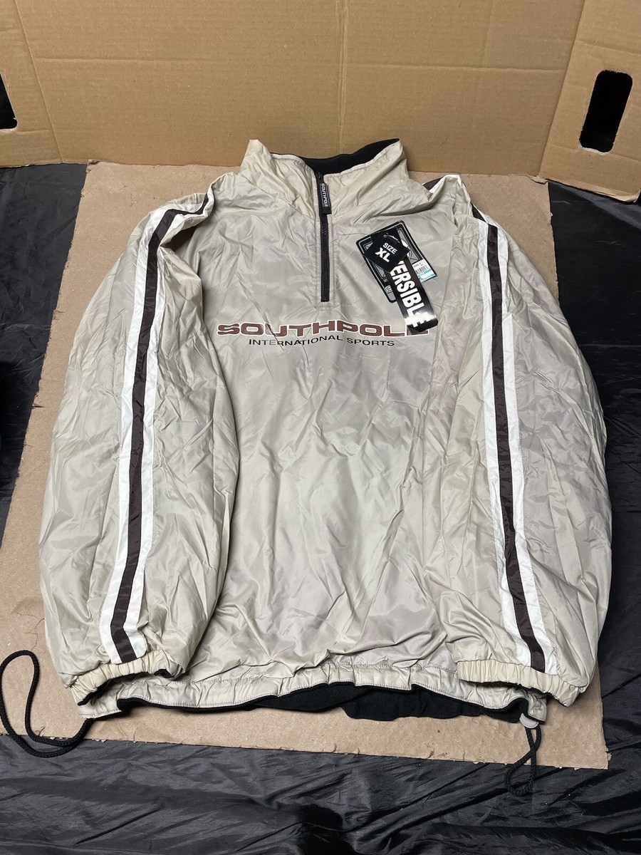 Southpole Jacket Mens XL Black Gray Fleece Reversible Y2K NEW OLD