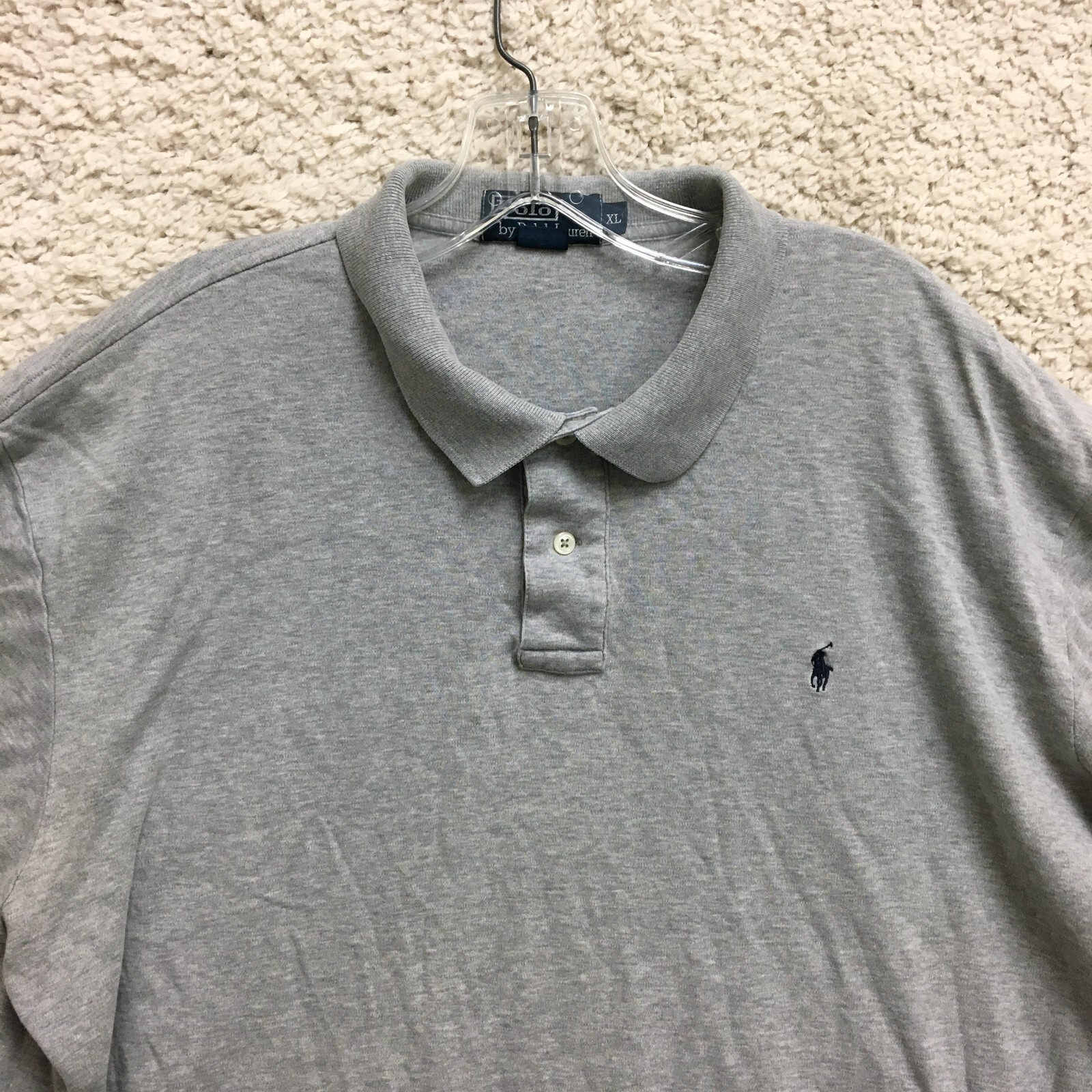 Polo Ralph Lauren Camicia Extra Large Adulto Grigio Manica Corta Pony Golf Uomo XL
