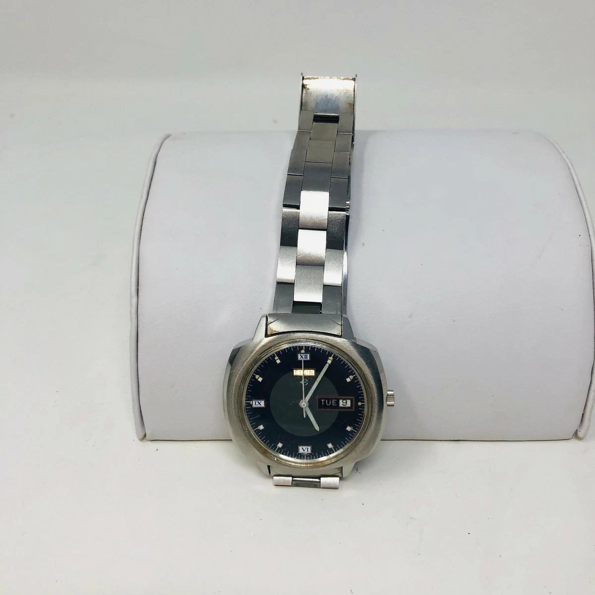 Vintage Elgin 338 Men's manual wind watch Blue Dial daydate 1970s  w035 | eBay