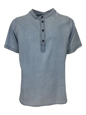 MADSON by BottegaKilometriZero Men's Chambray Blue Shirt DU22317 GURU OLD