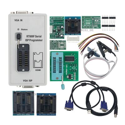 RT809F ISP ProgrammerSmart Read-Write Program LCD Programmer w/11Socket Adapters