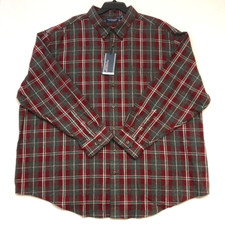 ROUNDTREE  YORKE Men Plaid Portuguese Flannel Shirt Red/Gray 4XB NWT MSRP 69