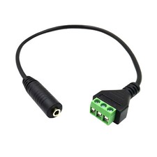 3.5mm 1/8" Stereo TRS Female 3 Pole To AV Screw Video Terminal Solderless Cable