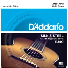 Daddario EJ40 Light Silk & Steel Folk Guitar Strings .011-.047, New!