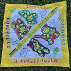Vintage 1990 TEENAGE MUTANT NINJA TURTLES Let's Haul Shell  Bandana 21" X 20"