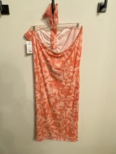 womans Nine West size XXL peach floral halter dress