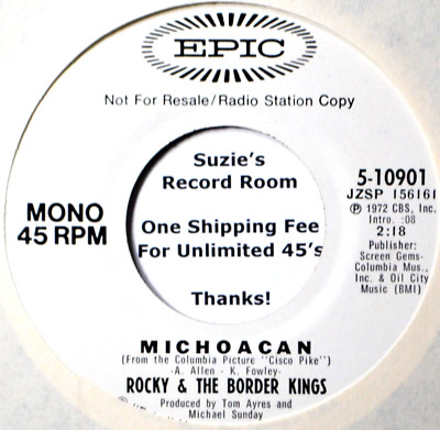 Rocky & the Border Kings Michoacan Latin Rock Tex Mex Slight Warp 45 7'' Vinyl