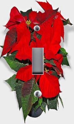 Light Switch Plate Switchplate & Outlet Covers ~ CHRISTMAS POINSETTIA PLANT RED