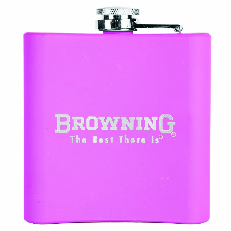 Frasco de cadera Browning Hot Pink - Buckmark plateado fucsia Foto 2 de 2