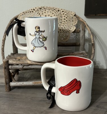 NWT RAE DUNN WIZARD OF OZ FOLLOW YOUR PATH AND THERE'S NO PLACE LIKE HOME MUGS
