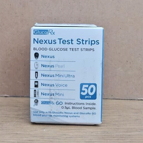 GlucoRx Nexus Test Strips Monitoring Blood Glucose X 50 for sale online