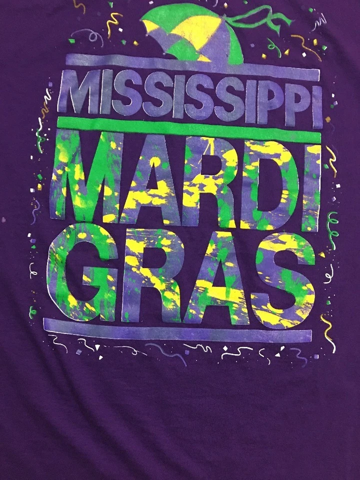 Camiseta De Colección Screen Stars Mississippi Best XLarge púrpura MardiGras 50/50 Foto 2 de 4