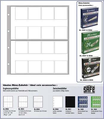 1-SAFE-8563-Münzhüllen-Designo-Münzblätter-Für-2-Euro-Kursmünzensätze