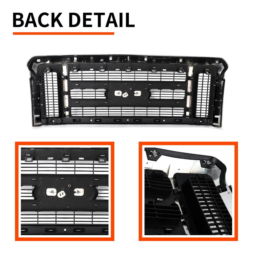 Chrome Bumper Grille Fit For 2008-2010 Ford F250 F320 F350 F450 F550 Super Duty - Imagem 4 de 4