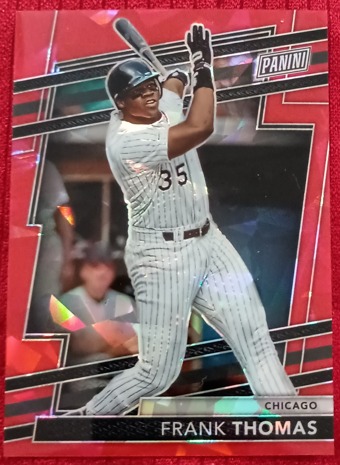 2024 Panini National VIP Frank Thomas Red Cracked Ice #091/149