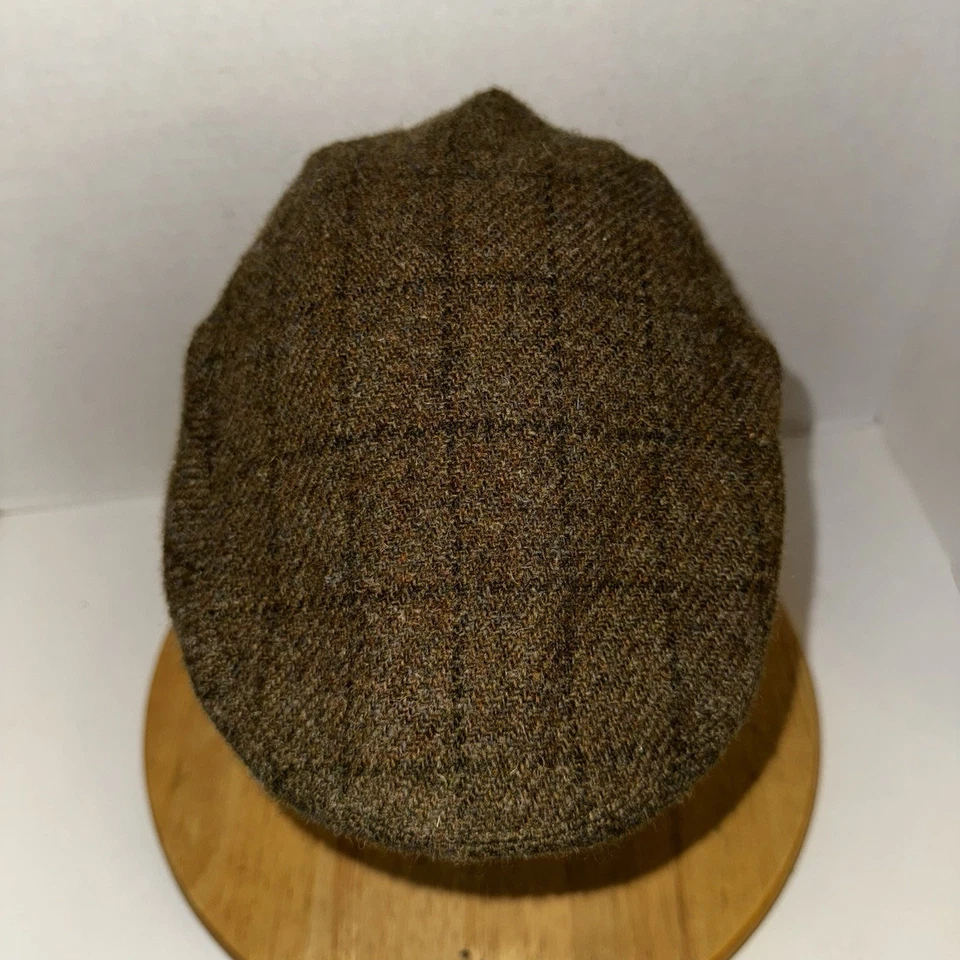 Polo Ralph Lauren Wool Tweed Flat Cap Plaid Lining Adjustable Ivy Hat Sz L - Image 3 of 4