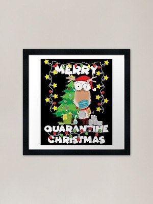 Frohe Quarantäne Weihnachten gerahmt ein gerahmtes Wandbild Poster Leinwanddruck Bild
