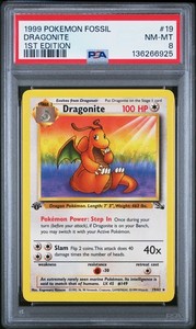 Pokémon TCG Dragonite 19/62 Fossil 1st Edition Non-Holo Rare