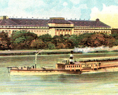 #ad #ad Antique RPPC UDB Kurfürstliches Schloss Koblenz Germany Paddlewheel Steamer 1901 $10.94