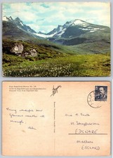 Vintage Skagastølstindane Sognefjell Pass Norway Postcard 1955 Bergen Foto