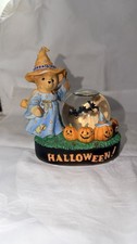 Cherished Teddies 4003713 Halloween Water Globe Avon 2006 Lighted READ
