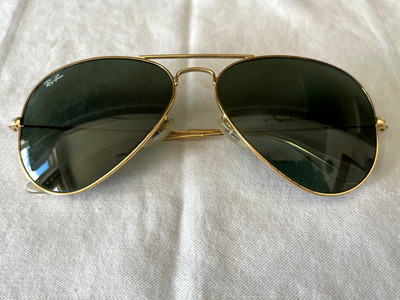 Ray Ban RB3025*58 14*Herren Sonnenbrille*Large*Aviator*Gold*Grüne Gläser*NP:139 