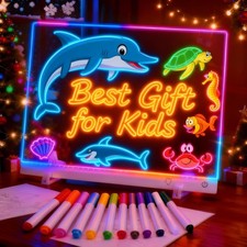 Led Drawing Board with 13 Light Effects, 17" Rechargeable Glow Doodle LED Not...