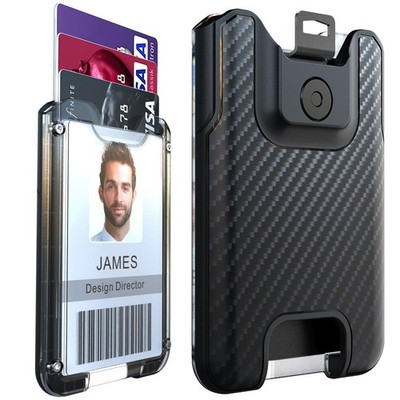 Badge Holder, No-Clip Version, ID Card Holder, Durable Polycarbonate (Holds 6...