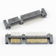 2pcs SATA 7 15 pin 22 pin straight male adapter connector for hard drive HDD vv