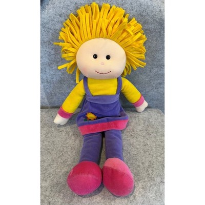 Vintage Rag Tops Rag Doll by Well Made Toys 1999 Yellow Hair Purple Dress