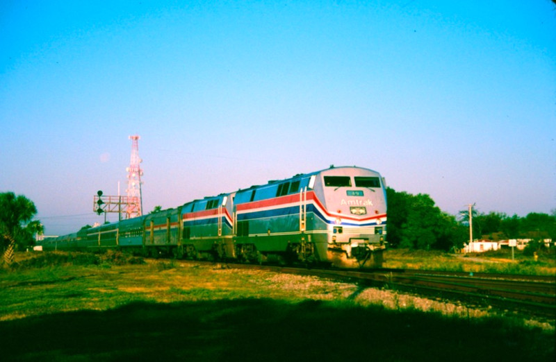 ORIGINAL KODACHROME SLIDE AMTRAK P-42 #49 LAKELAND, FLORIDA MARCH 15, 1998