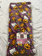 Hello Kitty Throw Blanket 60x70 Purple Halloween Pumpkin Bow Cloud Polyester