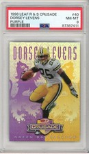 1998 LEAF ROOKIES & STARS DORSEY LEVENS #40 PURPLE CRUSADE #/100 PSA 8