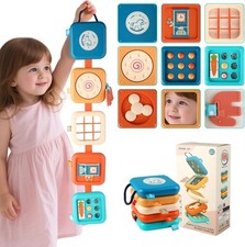 Busy Board for 1 Year Old, Montessori Toys for 1 Year Old, 8-in-1 Develop Fine M