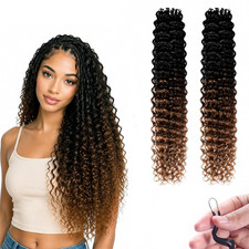 Miracle Knots Feather Curly Crochet Hair 18 Inch 100 Strands Deep Wave Invisible