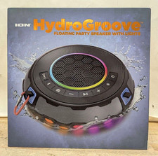 ION HydroGroove Floating Bluetooth Party Speaker Waterproof LED USB-C 50W Black