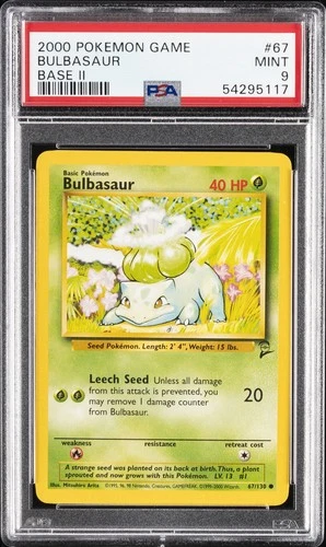 2000 POKEMON BASE SET 2 #67 BULBASAUR PSA 9
