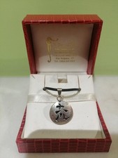 Collana ciondolo idioma cinese Argento 925 laccio caucciù Unisex